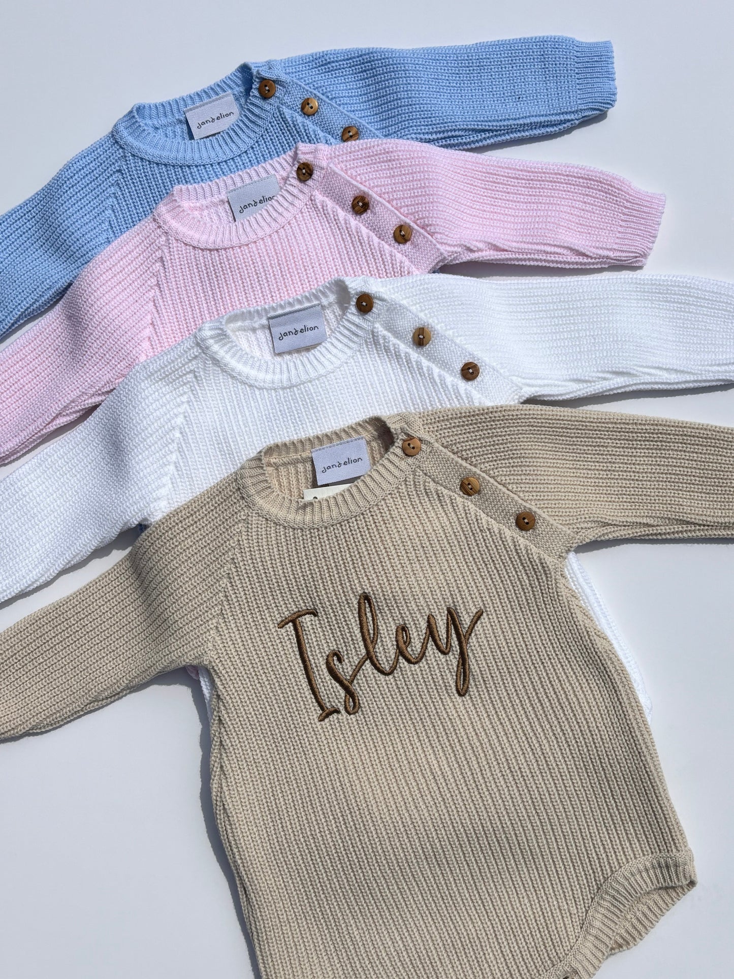 Personalised Embroidered Knitted Romper