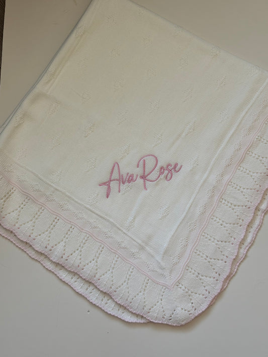 Personalised Embroidered Baby Shawl