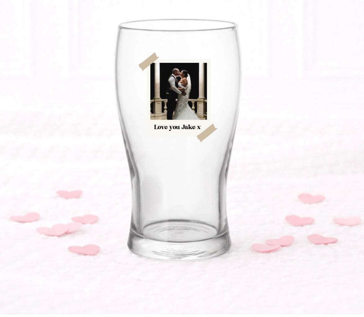 Personalised Polaroid Pint Glass