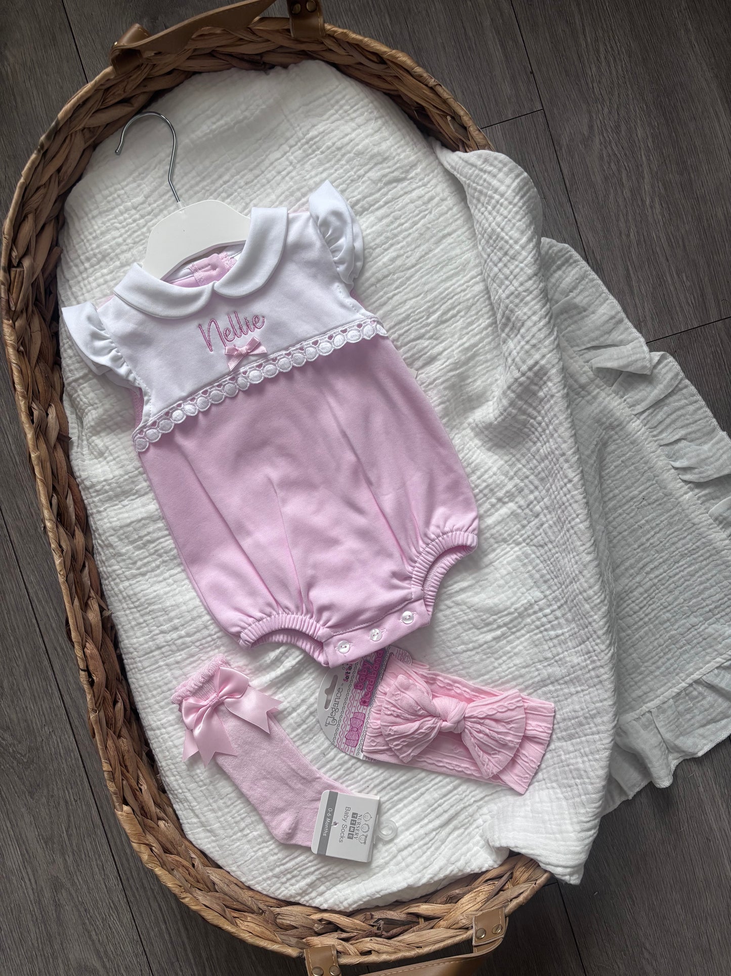 Personalised Embroidered Collar Romper