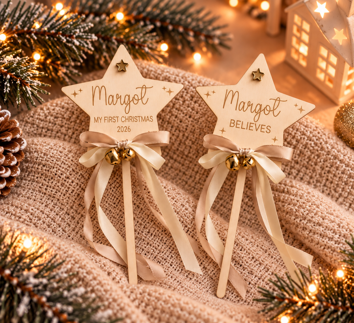 Personalised Wooden Christmas Wand