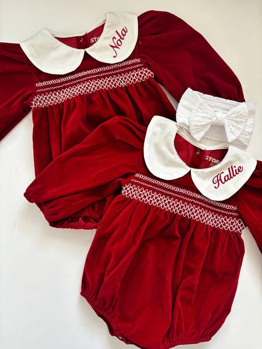 Personalised Velvet Christmas Romper