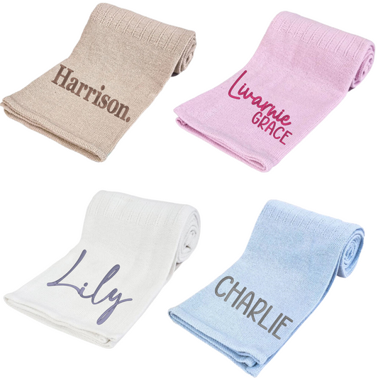 Personalised Embroidered Cellular Blanket