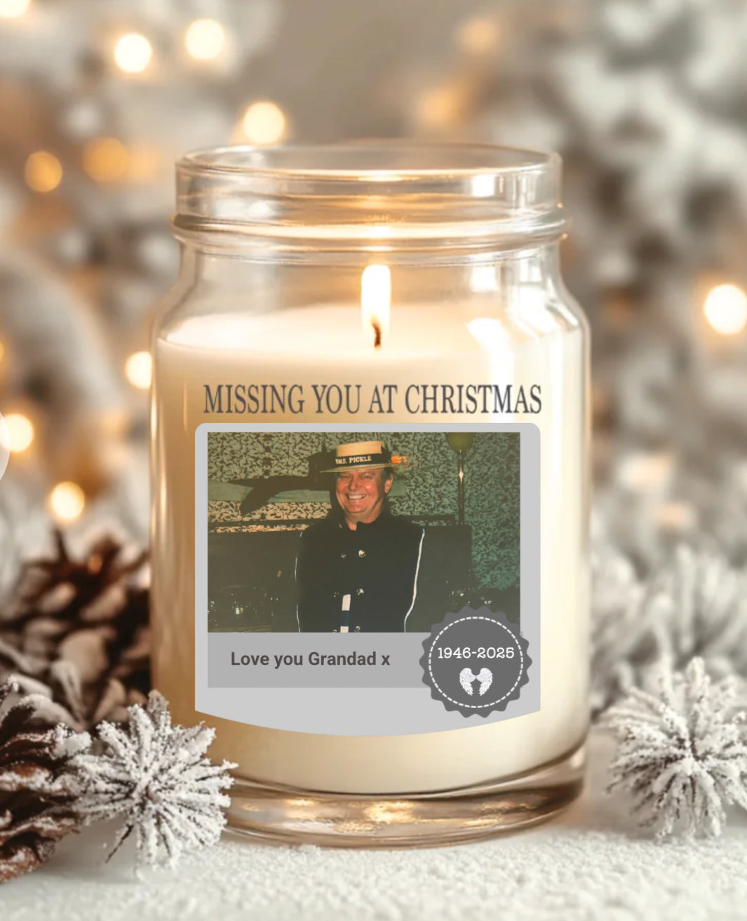 Missing You at Christmas Candle