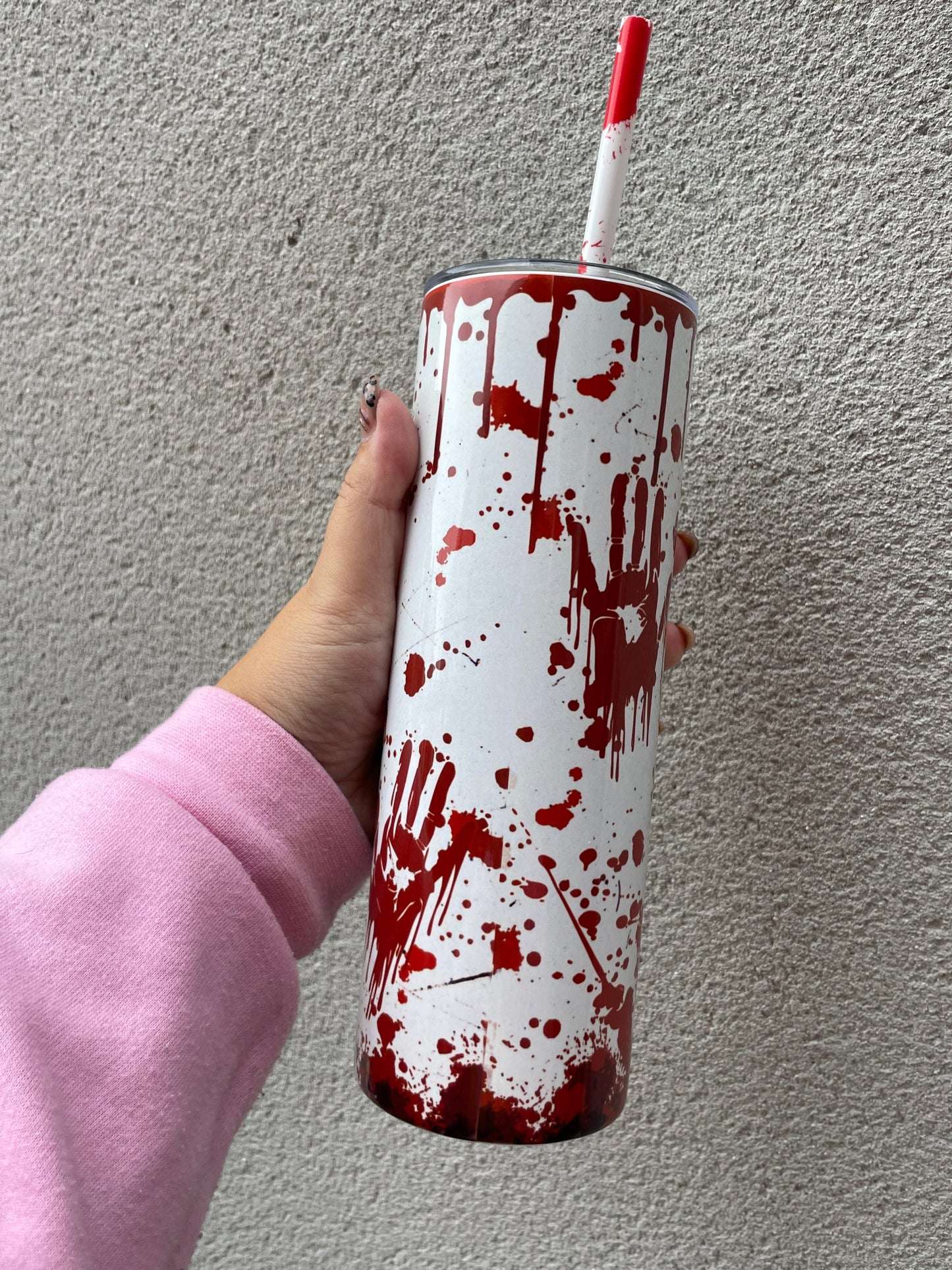 True crime Tumbler with blood  Straw