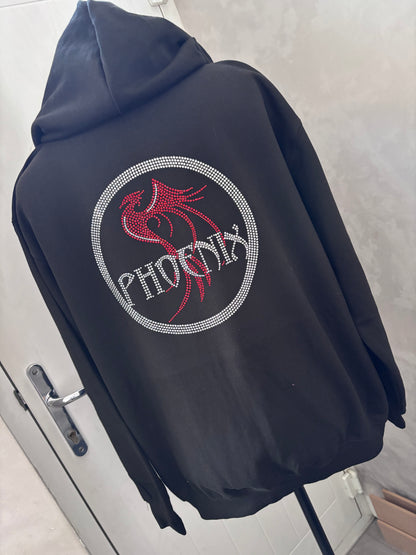 Phoenix Rhinestone Zip Up Hoody