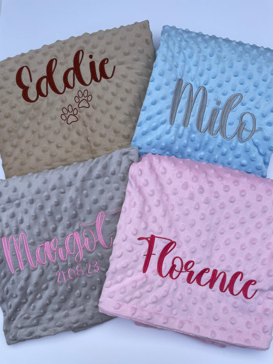 Personalised embroidered bubble blanket