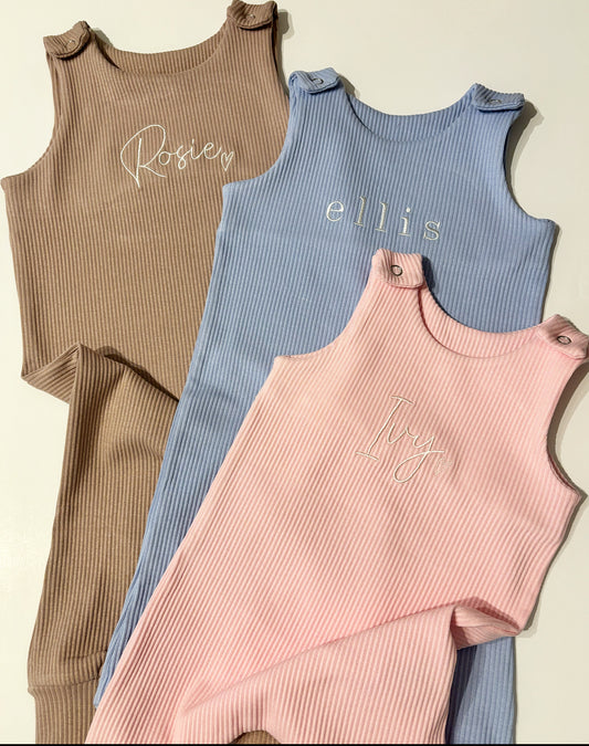 Personalised Ribbed Dungarees