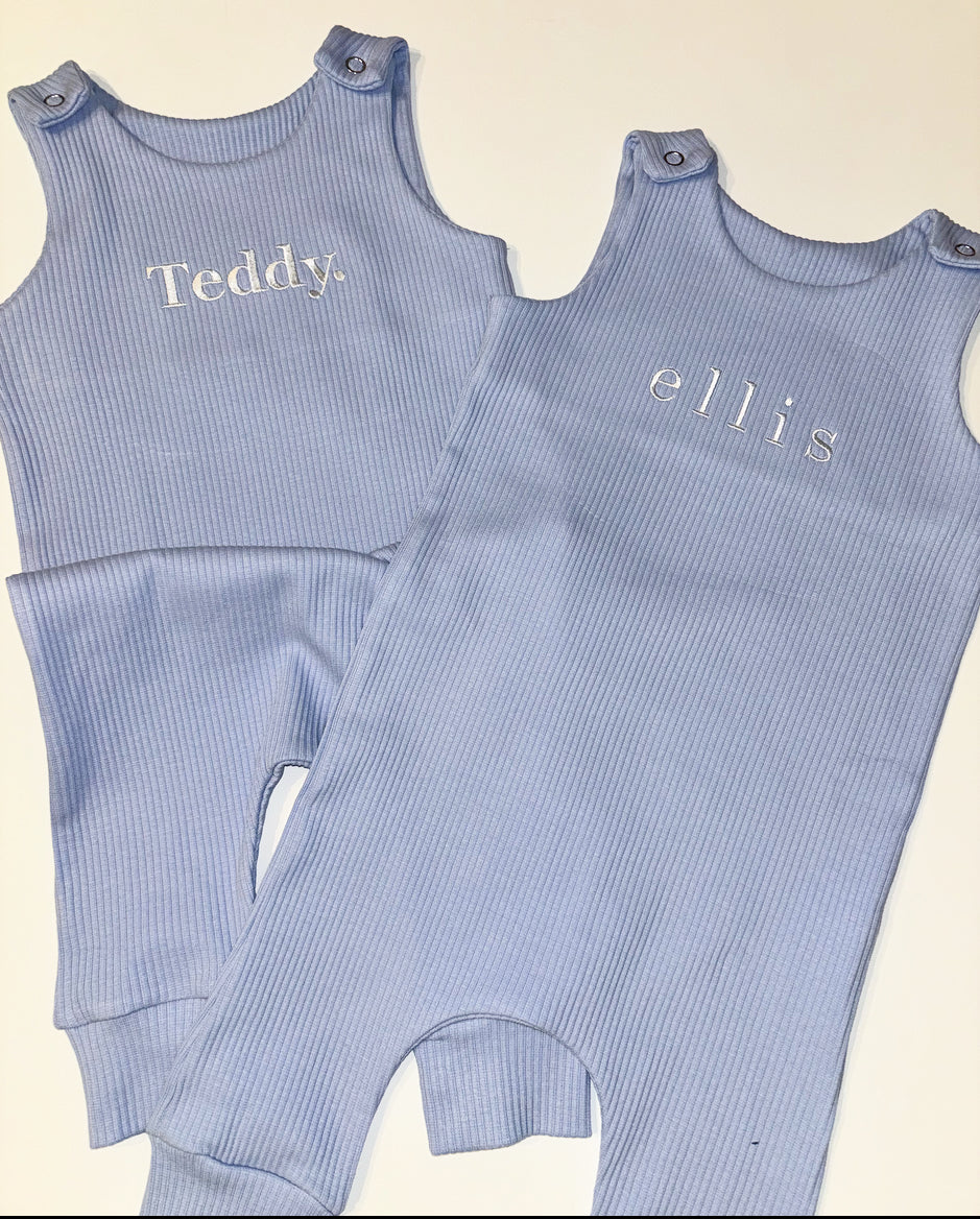 Personalised Ribbed Dungarees