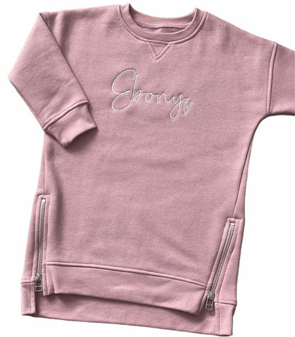 Personalised embroidered jumper dress