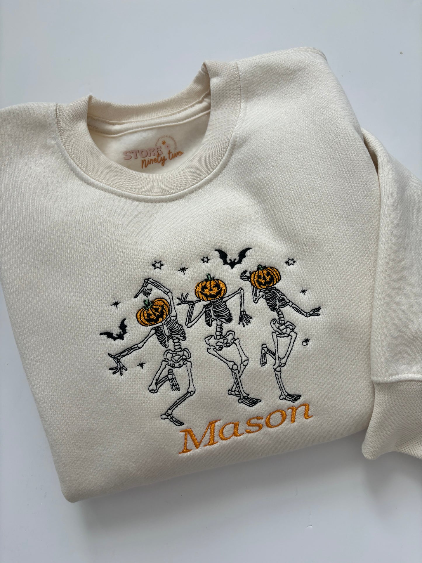 Dancing skeleton embroidered sweatshirt