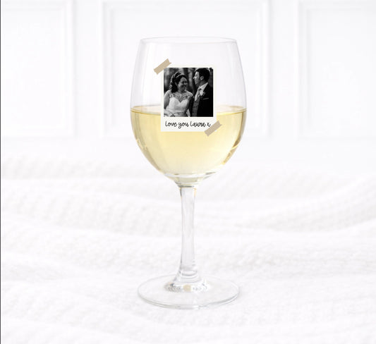 Personalised Polaroid Wine Glass