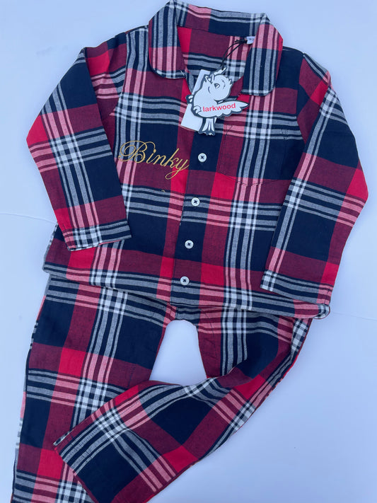 Personalised Tartan Christmas Pyjama Romper