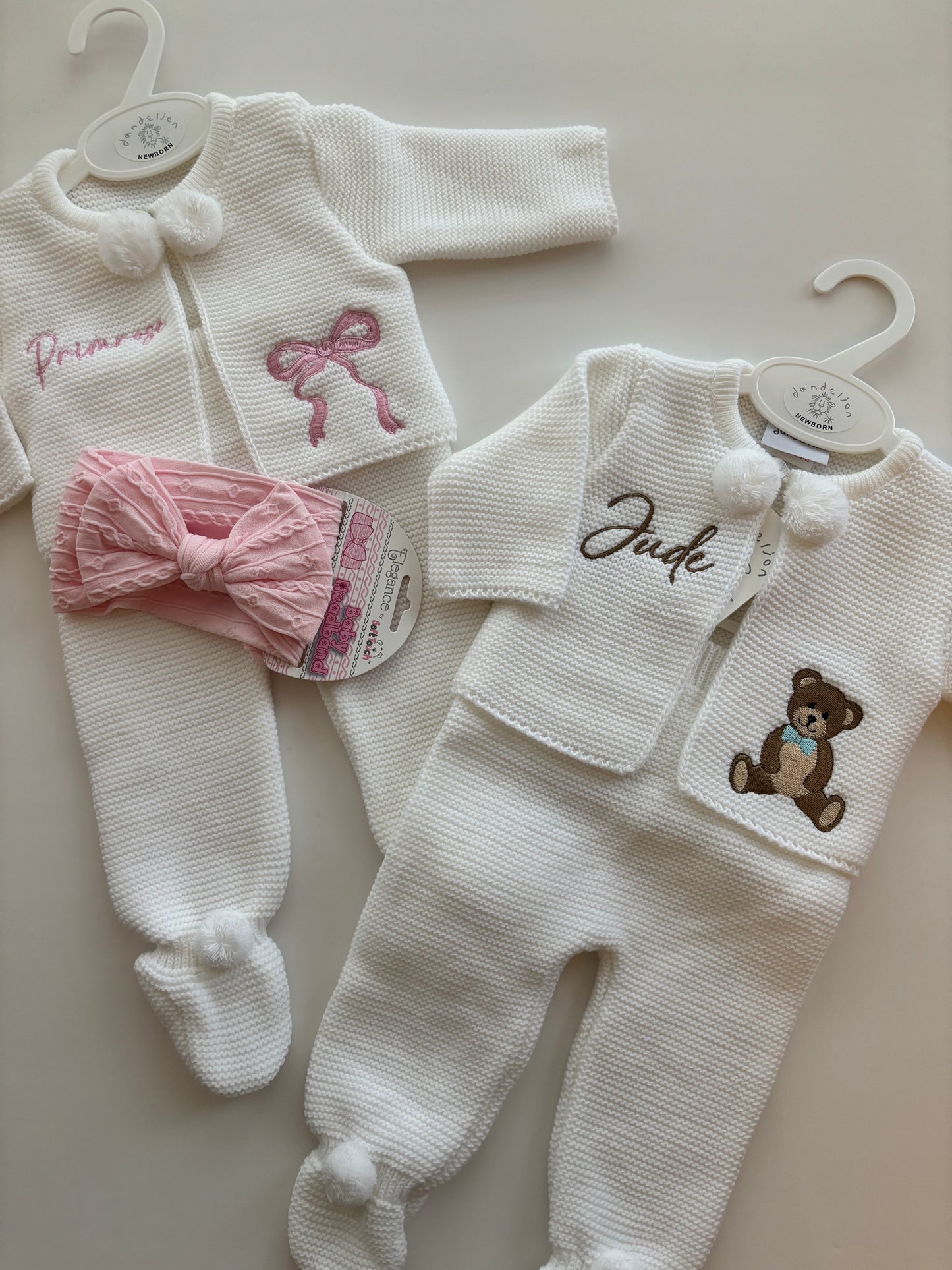 Personalised Embroidered 2-Piece Pom Pom Set