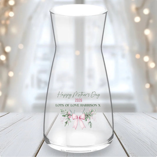 Bow Wreath Personalised Vase