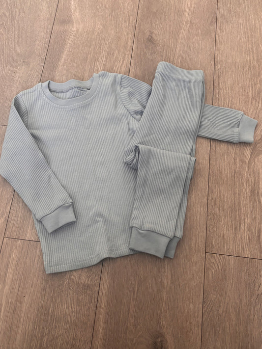 Blue Ribbed Loungewear