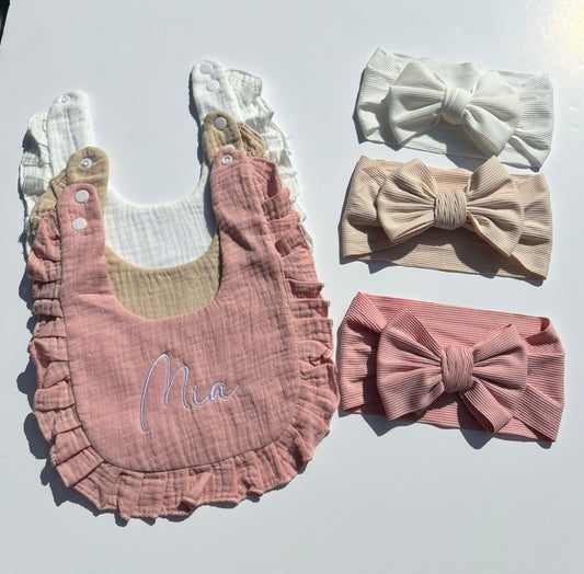 Personalised Bib & Bow Set