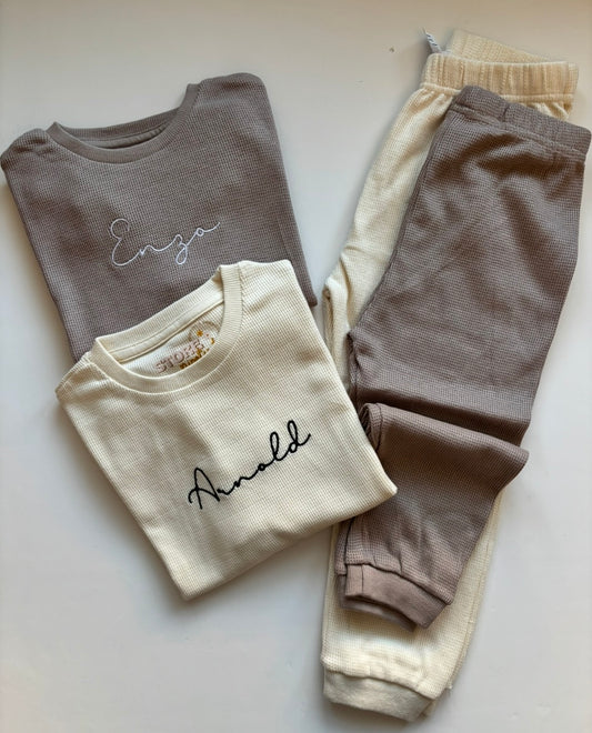 Personalised Embroidered Waffle Knit Loungewear
