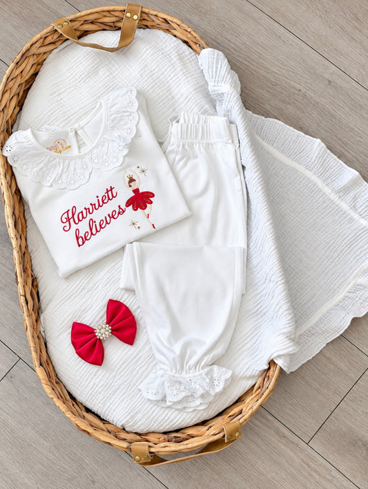Personalised Ballerina Frill pyjamas