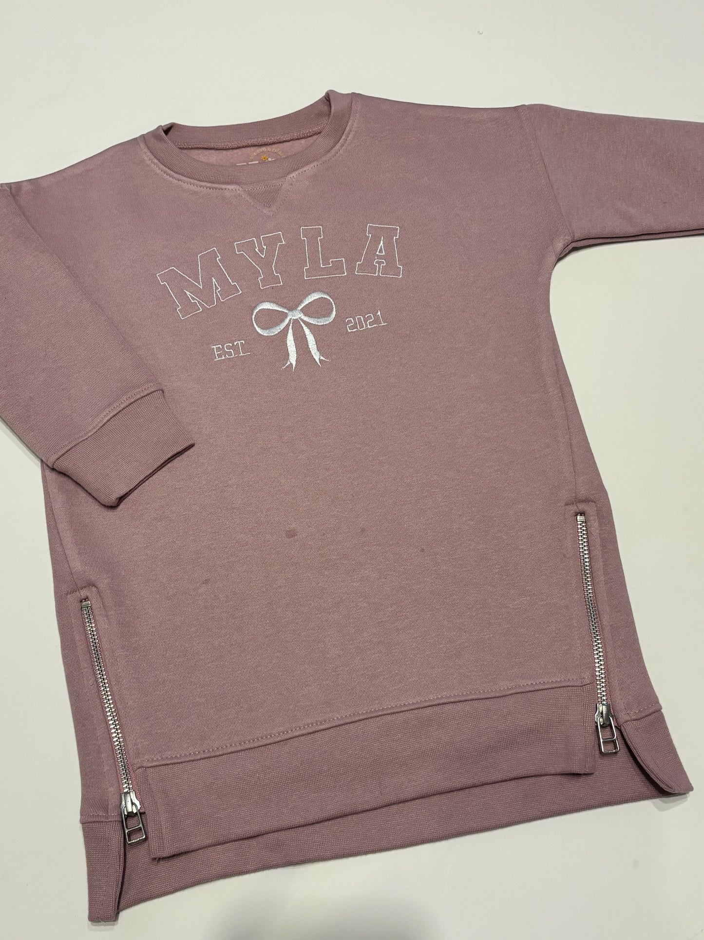 Personalised embroidered jumper dress