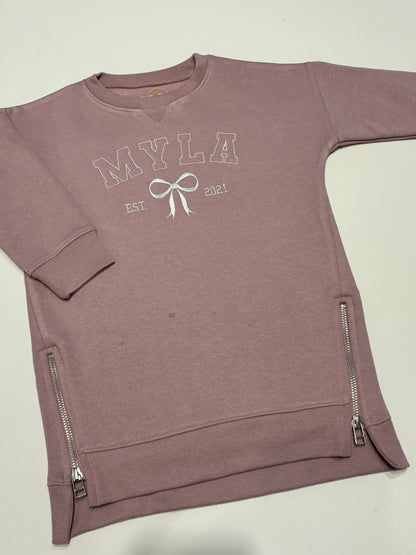 Personalised embroidered jumper dress