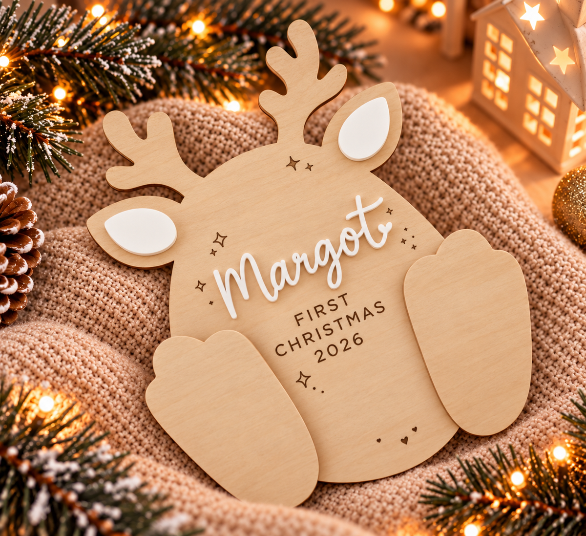 Personalised Wooden Footprint Sign