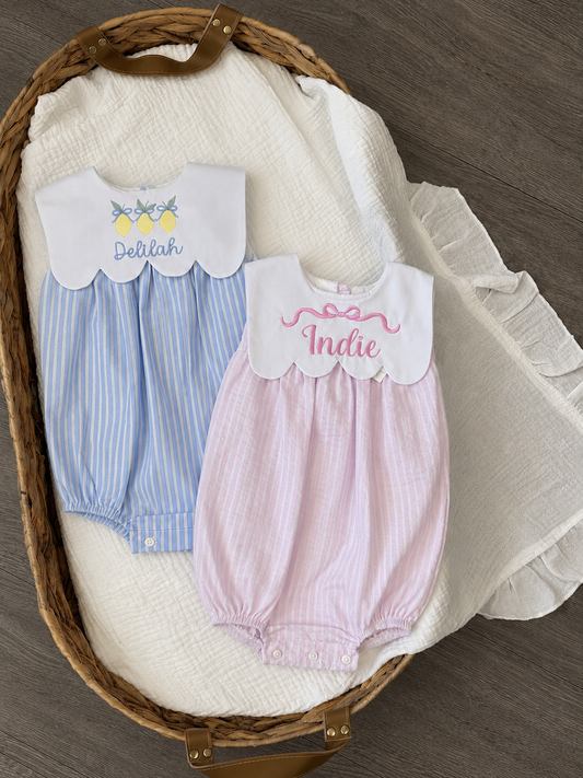 Personalised Embroidered Scallop Romper