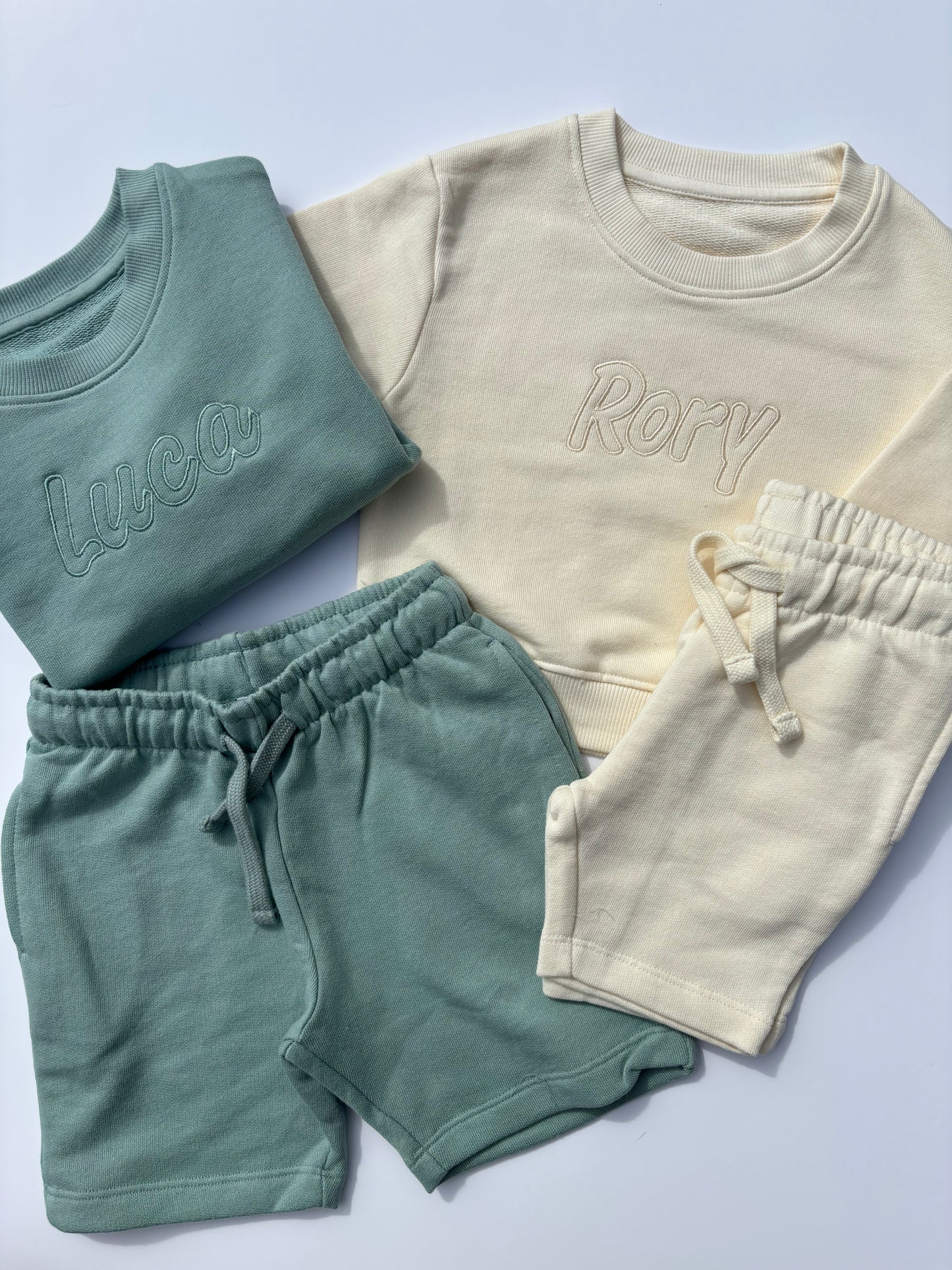 Embroidered Sweatshirt and Shorts Set