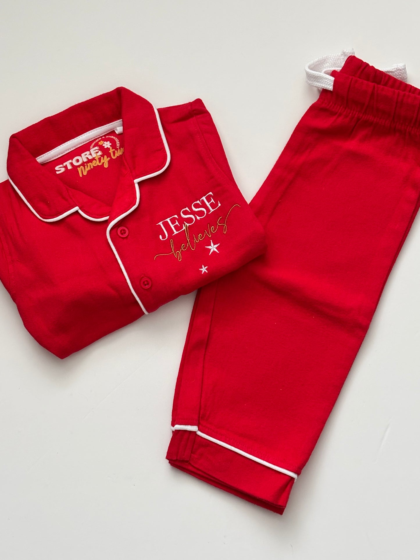 Personalised “believes” classic pyjamas