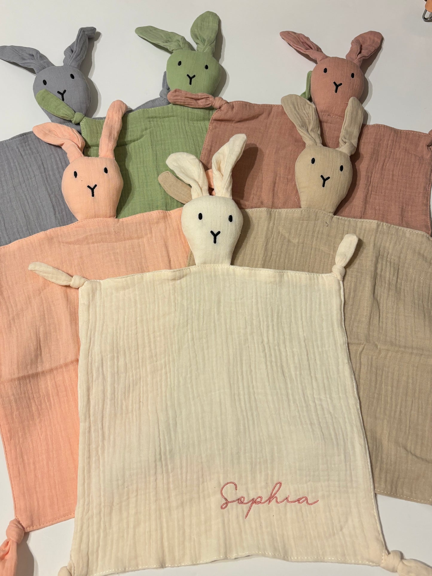 Personalised Embroidered Bunny Comforter