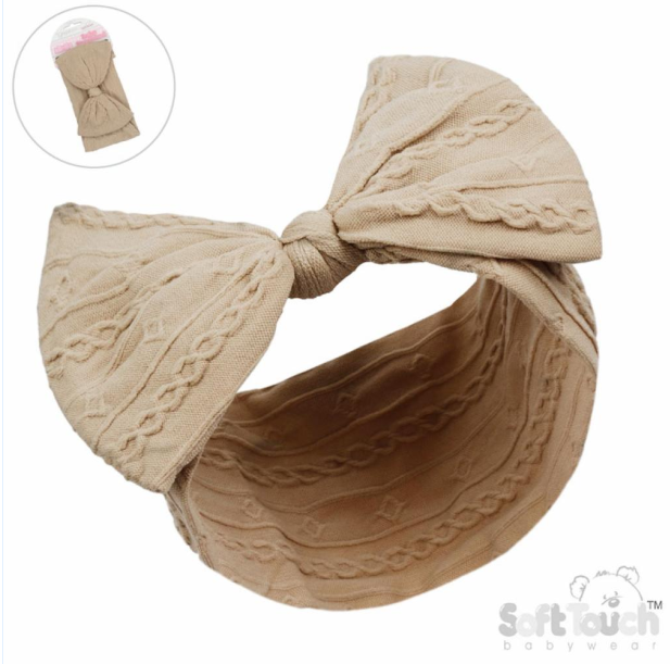 Nude Cable Bow Headband