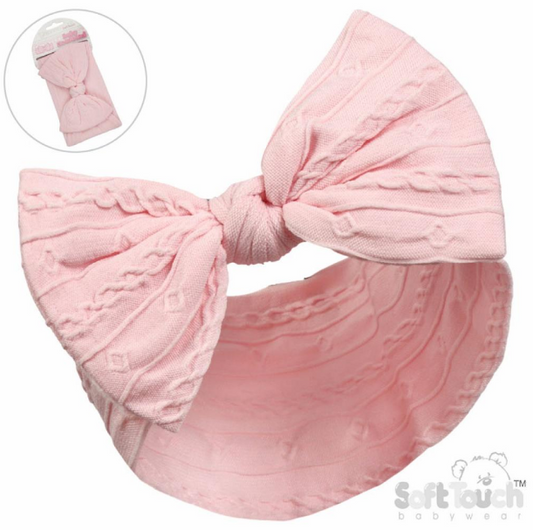 Pink Cable Bow Headband